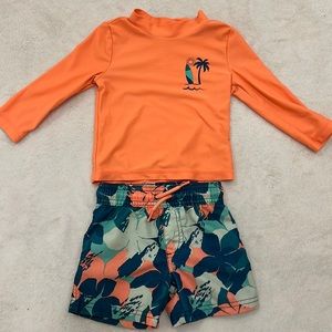 Carter’s Boys Swim Short and Long Sleeve Rash-guard Set